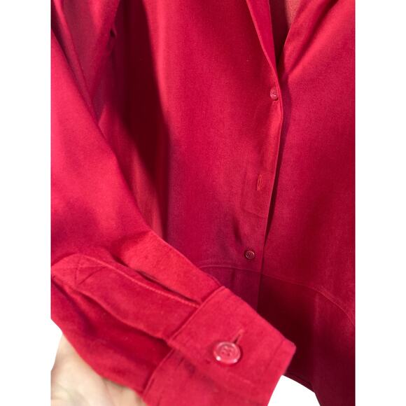 Casual Corner Annex Faux Suede Red Funky Y2k Lover Feminine 70's Button Jacket - Picture 2 of 6